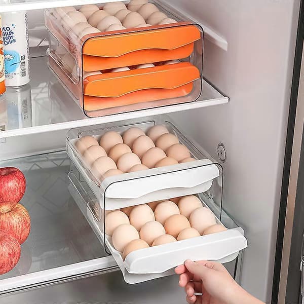Ägglåda förvaring plast hushållslåda kök dubbelskikts kylskåp