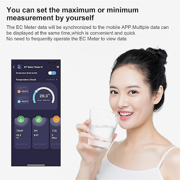 7 I 1 Ph-mätare Ph/tds/ec/orp/salt/sg/temperaturmätare Digital Bluetooth Vattenkvalitetsmonitor Tes