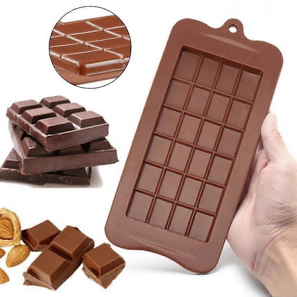 3 stk. Silikone Chokoladeform Slikforme Vaffel 24 rum BPA-fri, Genanvendelig Silikone & Opvaskemaskine Sikre Silikone Slikforme