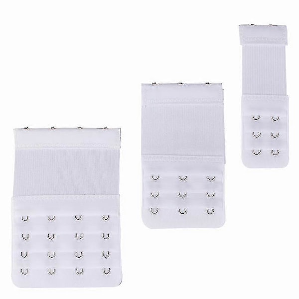 Rintaliivien jatkopala, 2 hakasta/3 hakasta/4 hakasen rintaliivien joustava jatkopala, 4,3x3, 4x2,2, 3,8x1,3, 9 kpl (musta, valkoinen, beige)