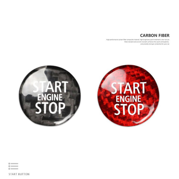 Carbon Fiber Motor Start Stop Button Interiør Trim Cover Sticker For Mini Cooper R55 R56 R57 R58 R