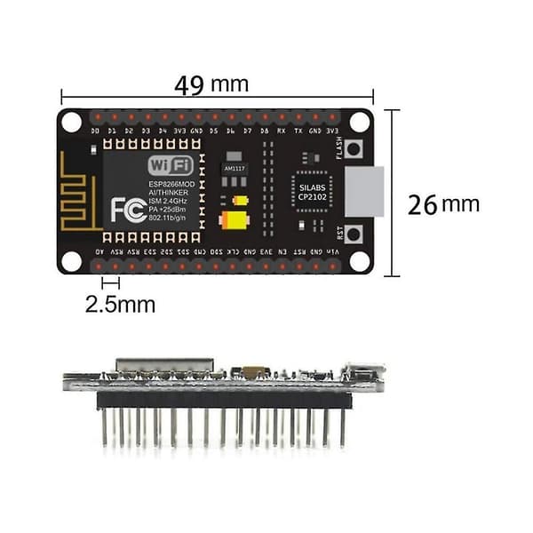 2 stk. ESP8266 Nodemcu Cp2102 Esp-12e Wifi-modul Internet of Things Utviklingskort Fungerer for Ide/Micropython