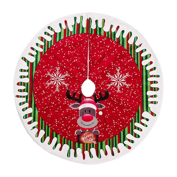 Juletræsnederdel Santa- Xmas Tree Base Wrap Holiday Tree Ornaments Gulvmåttefest til indendørs O