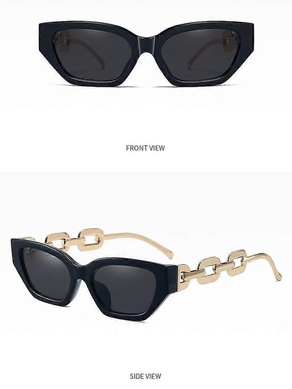 Wekity Högmodiga Metallkedja Arm Flat Top Aviator Solglasögon