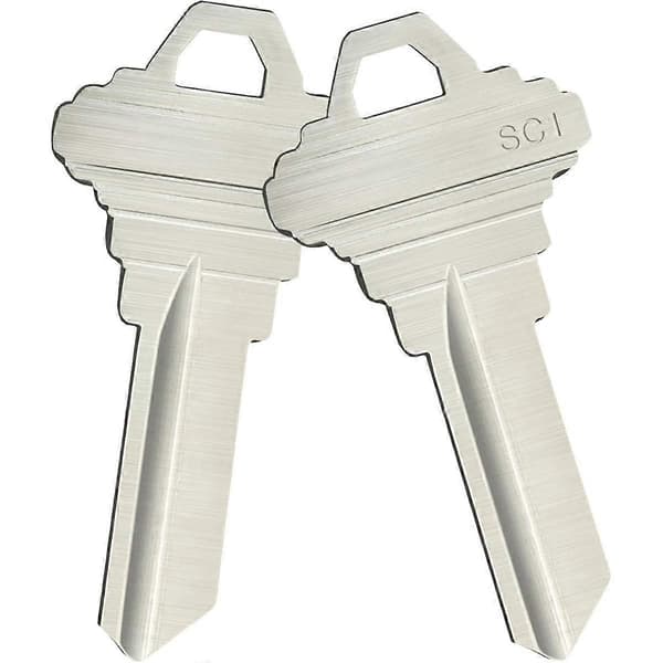Blanke nøgler SC1 Nøgleemner Pakke med 100 stk. Blank nøgle Hus Kontor Messing Nøgleemne, Sølv