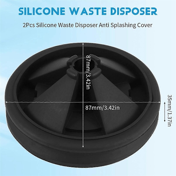 2 st Silikonavfallskvarn Stänkskydd 87mm Ytterdiameter Passar InSinkErator Matavfall