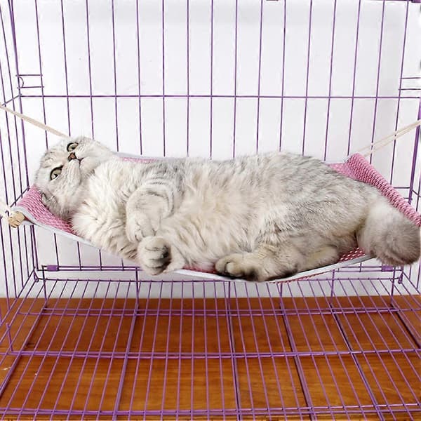 Andningsbar nät hängande hammock gunga säng sovbur för katt
