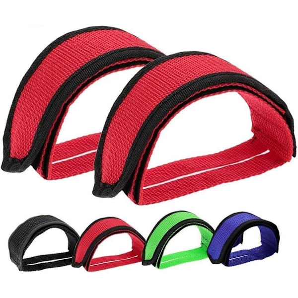 1 Par Cykel Pedal Stropper, Pedal Tåclips Stropper Tape til Fixed Gear Cykel, Rød