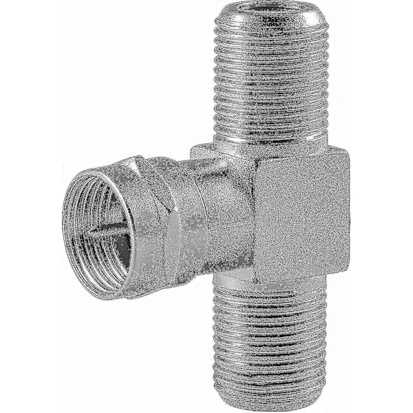 2x Koaxial T-delare För Sat-TV (2x Hona F-kontakt Till 1x Hane F-kontakt), F Antennsplitteradapter För Koaxialkablar - Antennkabel (Antennkoppling), C