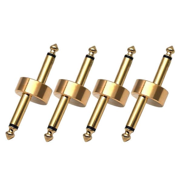 4 stk Gitar Effektpedal Jack-kontakt Plugg Metall Loddeforbindelse Kobling Crank Jumper Patch