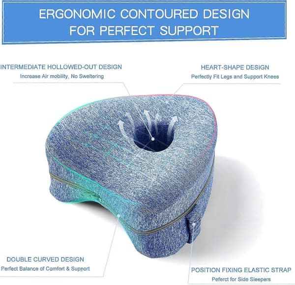 Benspute | Ergonomiske sideputer for soving | Knepute i memory foam med stropp for siden