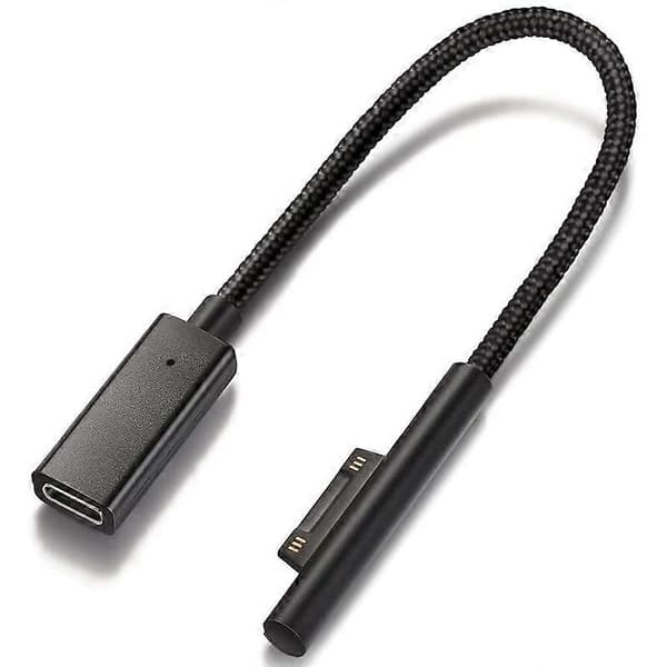 Nylonflettet kabel til Surface Connect til USB-C opladning til Surface Pro7 Go2 Pro6 5/4/3 Surface L