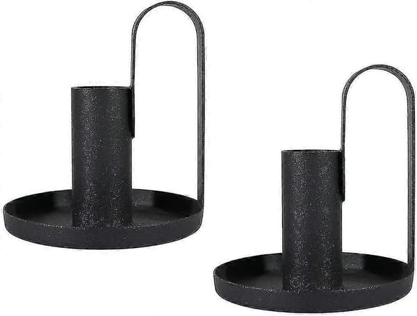 Svart Ljusstake För Avsmalnande Ljus
