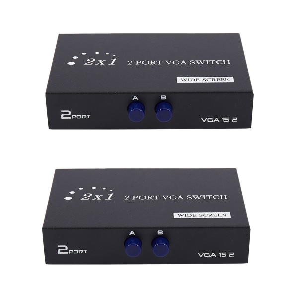 2x 1920x1440 Vga Switch 2-i-1-ud 2 Port Sharing Switch Switcher Splitter Box
