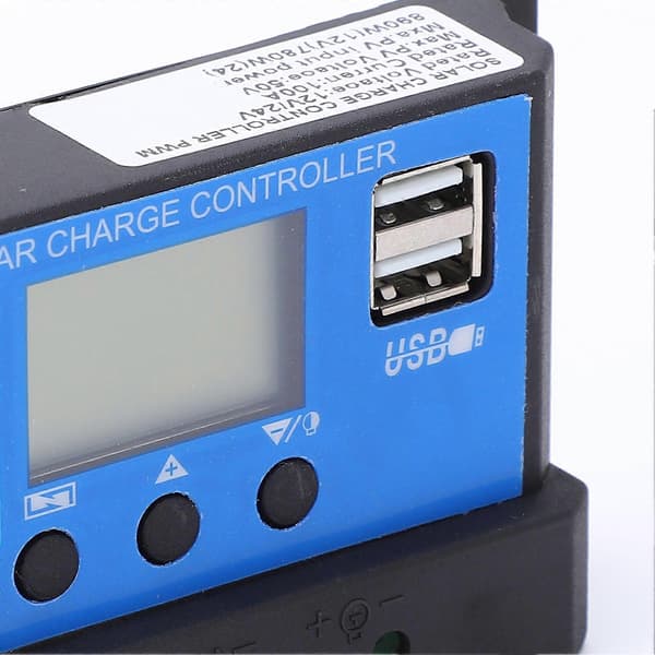 Automatisk solcelleladningsregulator MPPT PMW Stor effekt 5V 3A USB-utgang LCD HD-skjerm