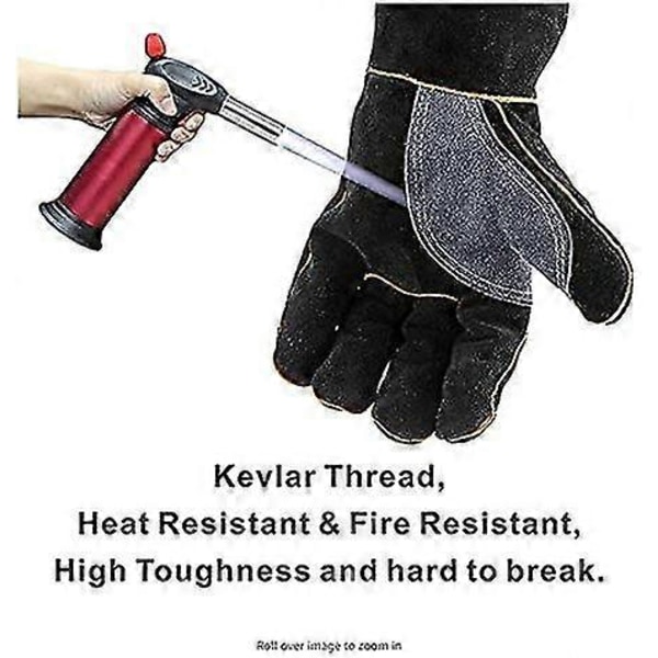 Ekstreme Brand- og Varmebestandige Handsker, Læder med Kevlar Syninger 35,5 cm