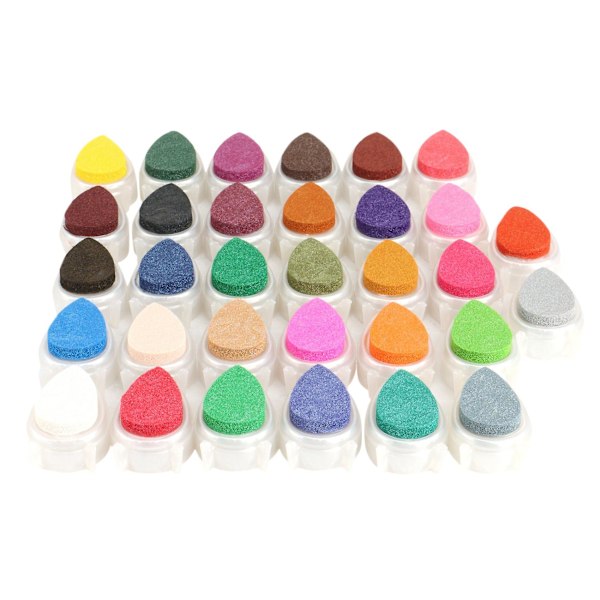 32 Farger Flerfarget Vanndråpe Blekkpute Sett Glittereffekt for Scrapbooking Gummistempler Blekkpute