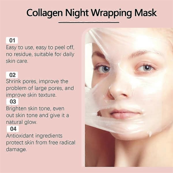 1-3 stk. Kollagen Nattmaske - Elastisitet & Hydrering, Naturlige Ingredienser 3pcs
