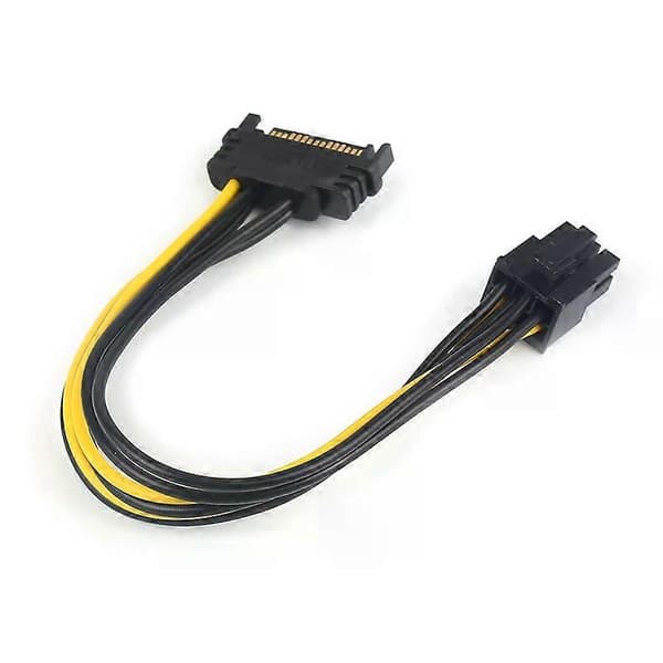 2023 NY 15-pin SATA-strøm til 6-pin PCI Express-adapterkabel Strømforsyningskabel 20 cm Engros GPU-kort Strømadapterkabel Stay A 3pcs