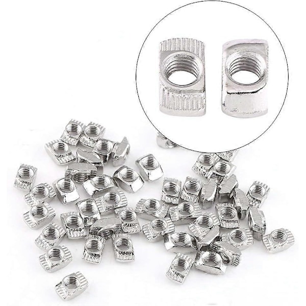 Set med europeisk standard zinkpläterade T-spårsmutter i kolstål för aluminiumprofil (Gänga x Längd x Bredd):(EU30-M6  15.5mm  8mm)