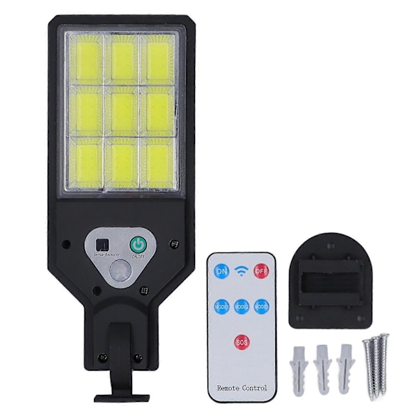 Solcelle Sensor Lampe IP64 Vandtæt COB Hvid Belysning Høj Sensitivitet Bevægelsessensor Solcellelampe med Fjernbetjening