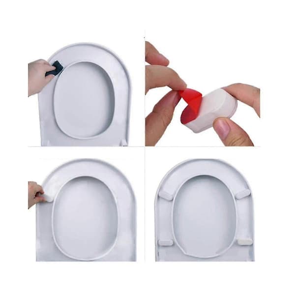 4-pack Bidé Universal Toalettsitsar Bumper Kit, levereras med starkt lim, fäste för toalettsitsens buffert