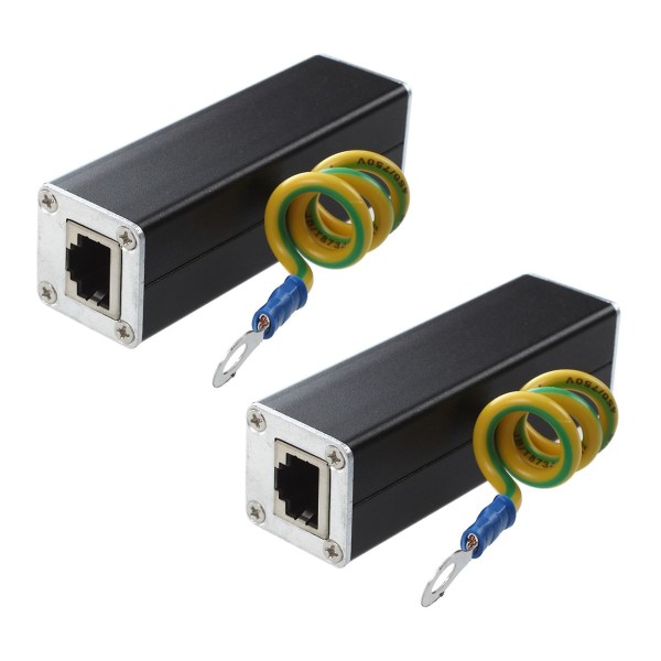 2x Rj45 Plug Ethernet Network Surge Protector Thunder Arrester 100mhz