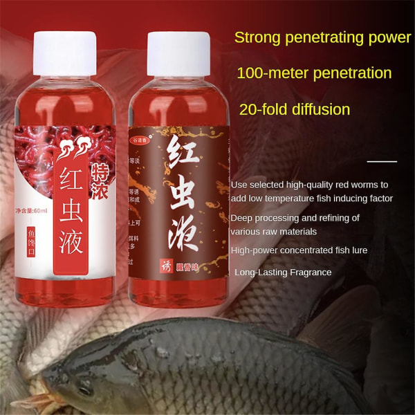 60 ml flytende blodormduft Fiskeattraksjonsmiddel Spraysmakstilsetning Fishy Lure, Sterk Fiskeattraherende