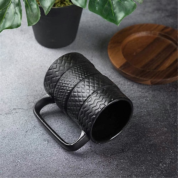 Däckmugg Hjulmugg Kaffe Te Dryck Keramik Däckmugg Rolig Present Svart