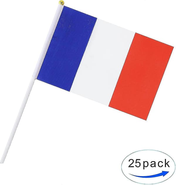 25 Pakke Håndholdt Lite Mini Flagg Fransk