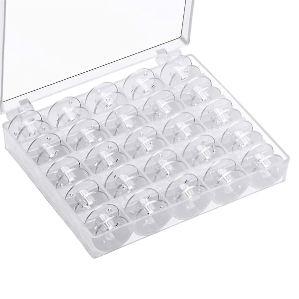 25pcs Sewing Machine Bobbin, Universal Sewing Bobbins Plastic Sewing Machine Bobbin With Storage Bo