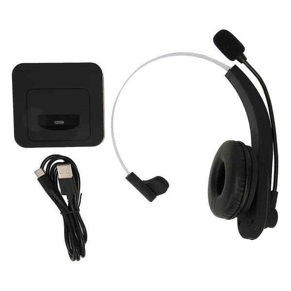 Bluetooth Telefon Headset 2.4G Brusreducerande Enkel Öra Trådlöst Företagsheadset med USB-sändare