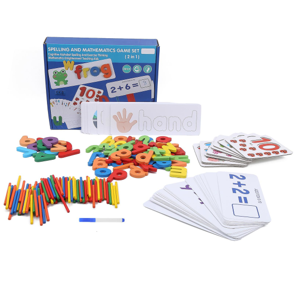 2-i-1-bogstavsnummer Pædagogisk legetøj Træord Puslespil Legetøj Angstlindring Sanelegetøj brevlegetøj