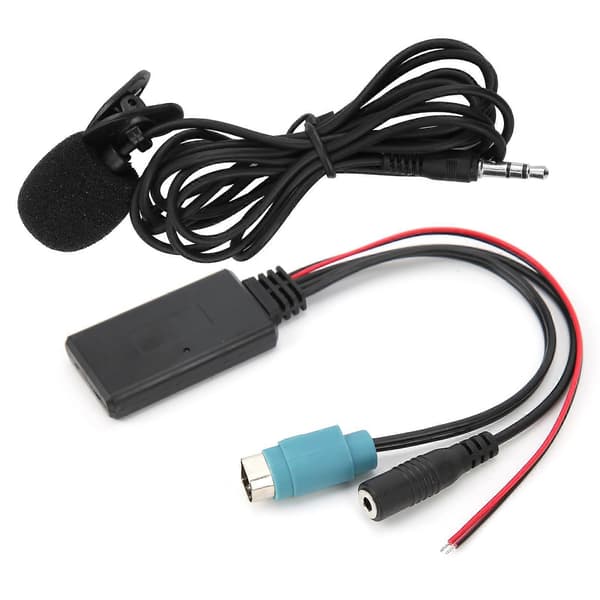 Bluetooth 5.0 AUX-kabeladapter med mikrofon Passer til Alpine KCE?236B CDA?9852/E CDE?9887/R