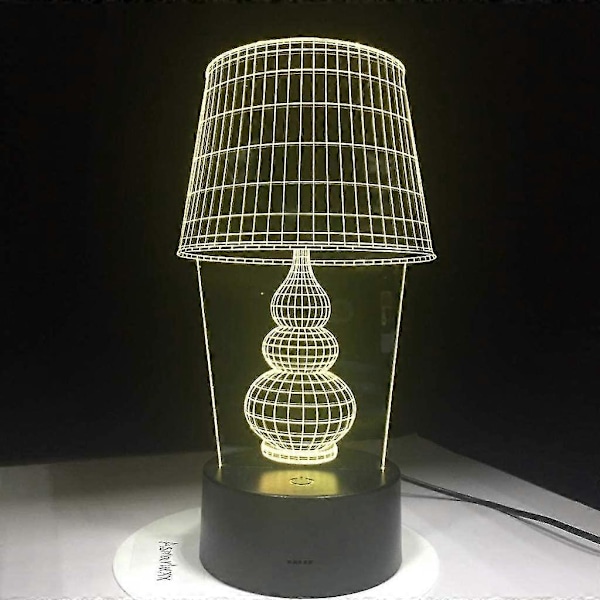 Kreativ 3D Nattlampe, Plug-in Sengelampe, LED Stereo Nattlampe Baby Matelampe