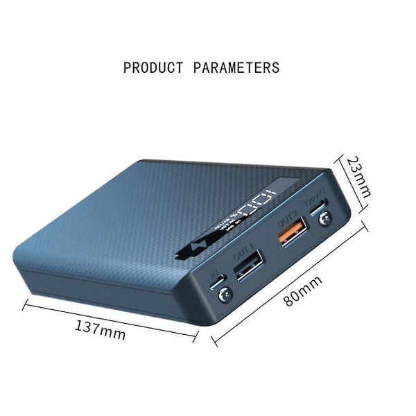 6x18650 Batteriladdare Box Case Laddningsbox För Mobiltelefonladdning, Standardladdning Svart