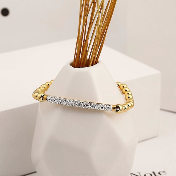 Klassisk Perlearmbånd Zirkon Rhinestone Armring Elastiske Kjeder For Kvinner