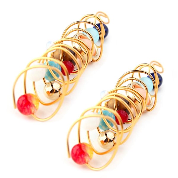 2pcs Solar System Spiral Earrings The Eight Planets Earring Women