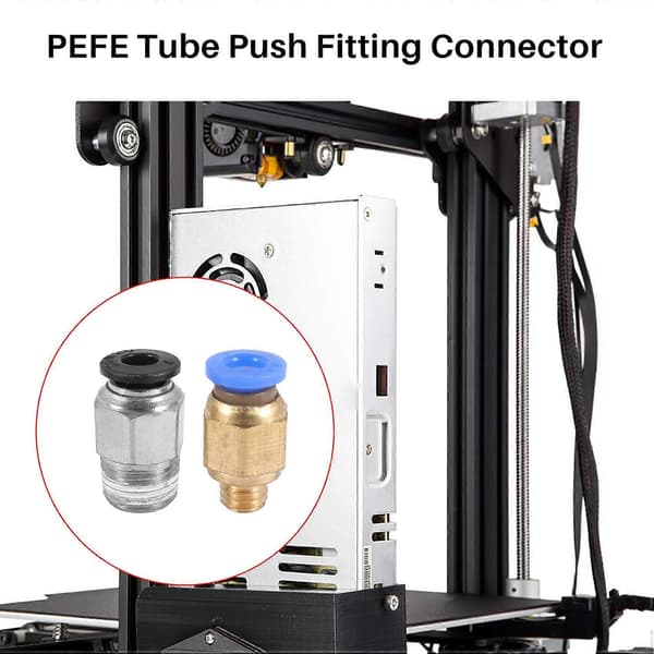 PTFE-rør Ptfe Blå Slange (1,5 Meter) Med 3 Stykker Pc4-M6 Tilbehør Og 3 Stykker Pc4-M10 Hannstikk
