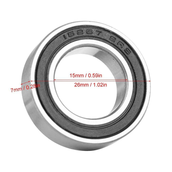 10 stk. 15267-2rs Gummi-Tættet Dybt Spor Kugleleje 15x26x7mm Tættet Radialt Kugleleje Cykel Bo