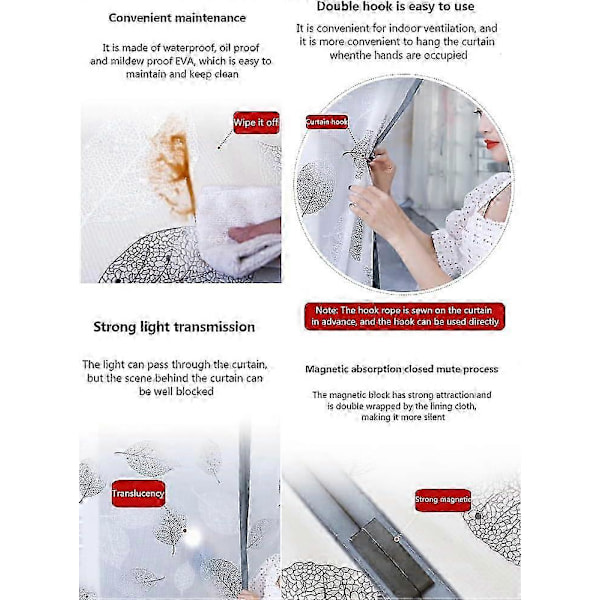 Magneettinen lämpöeristetty oviverho, sopii oven kokoon 34x81 tuumaa, itsestään sulkeutuva yksityisyyttä suojaava oviverho