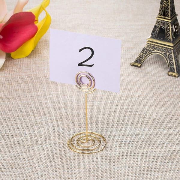 12 Pak Bordnummer Kortholdere Fotoholder Stativer Plads Papir Menu Klips, Cirkel Form
