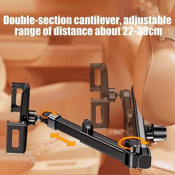 Bil Nakkestøtte Tablet Holder Stand til 6-12.9 tommer Telefon Style:A