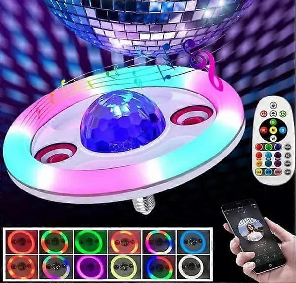 LED Bluetooth Musikklys, Jul Halloween Bursdag Bryllup Bar Hjem Innendørs