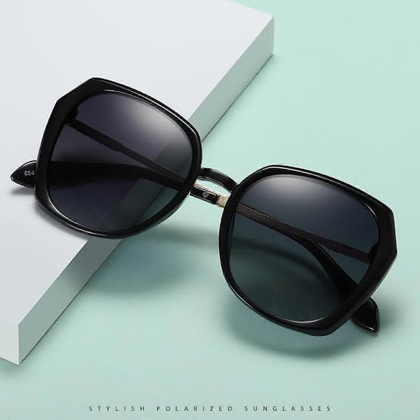 Retro Oversized Runde Polariserede Solbriller til Kvinder Store Dame Solbriller