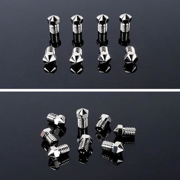 V5 V6 Nikkelbelagt Dysesæt 0,2 0,3 0,4 0,5 0,6 0,8 1,0mm 1,2mm Til 3D-printer