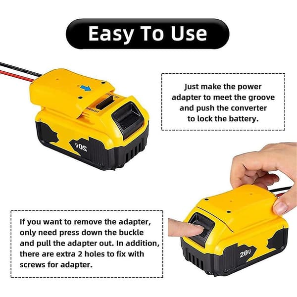 Batteriadapter til 20V Li-ion batteridockholder strømstik Power Wheels batterikonverter