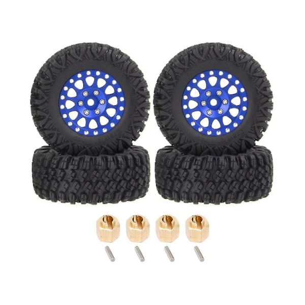 4 stk. 64x24 mm 1,2 tommer Metal Beadlock Fælgbælte Dæksæt Til 1/18 1/24 Rc Crawler Bil Aksial Scx24 Ax