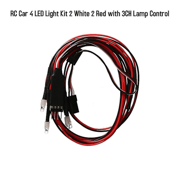 RC Bil 4 LED Lys Kit 2 Hvide 2 Røde Udskiftning Til Axial Scx10 Traxxas Trx4 D90 Redcat Gen8 Hpi RC Bil Hvid Venstre