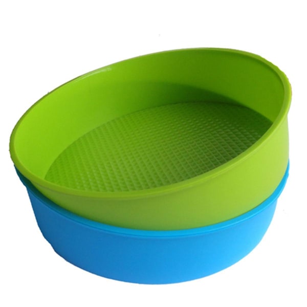 Silikonform Bakeware 26cm/10inch Rund Kakeform Stekepanne Blå og grønne farger er tilfeldige